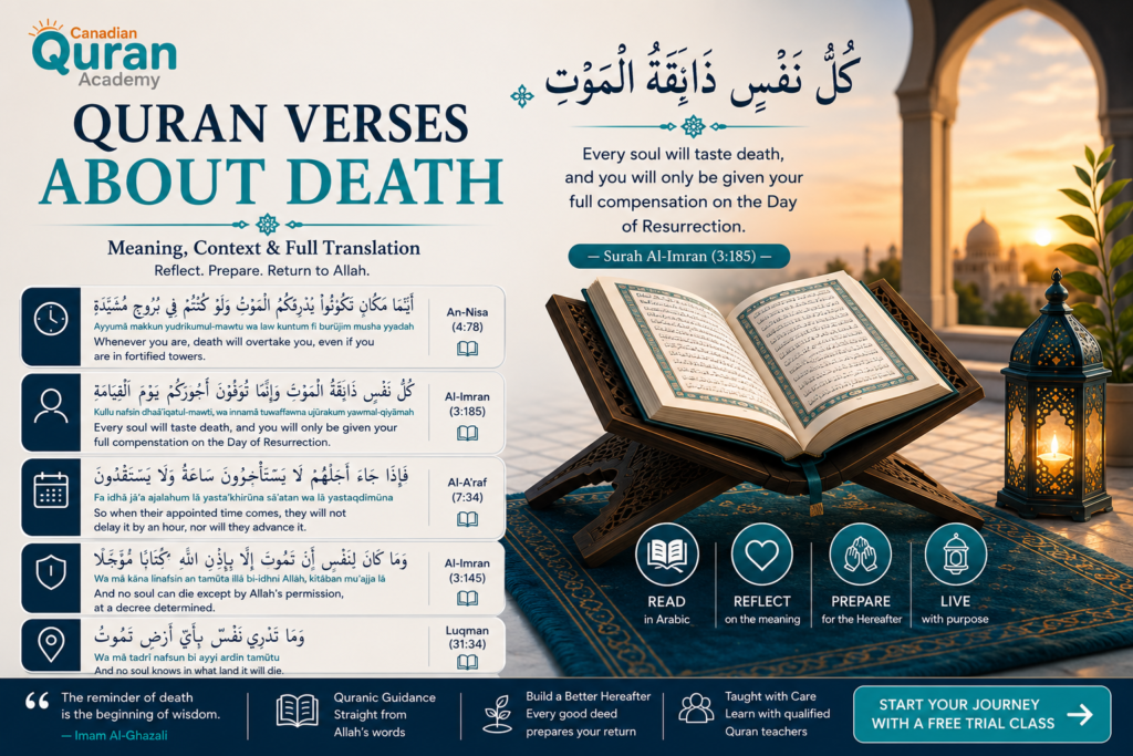 Quran Verses About Death in Arabic: Meaning, Context, and Full Translation