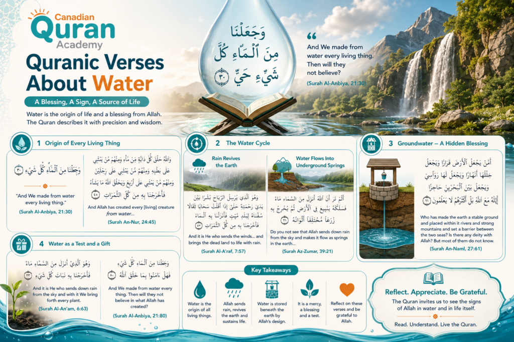 Quranic Verses About Water in Arabic