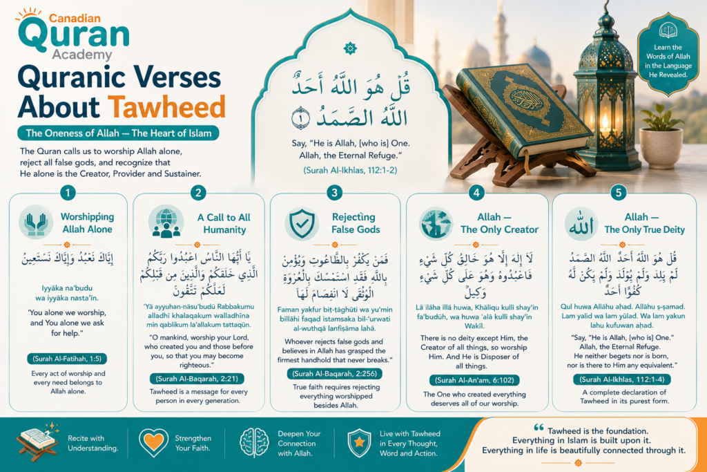Quranic Verses About Tawheed in Arabic  