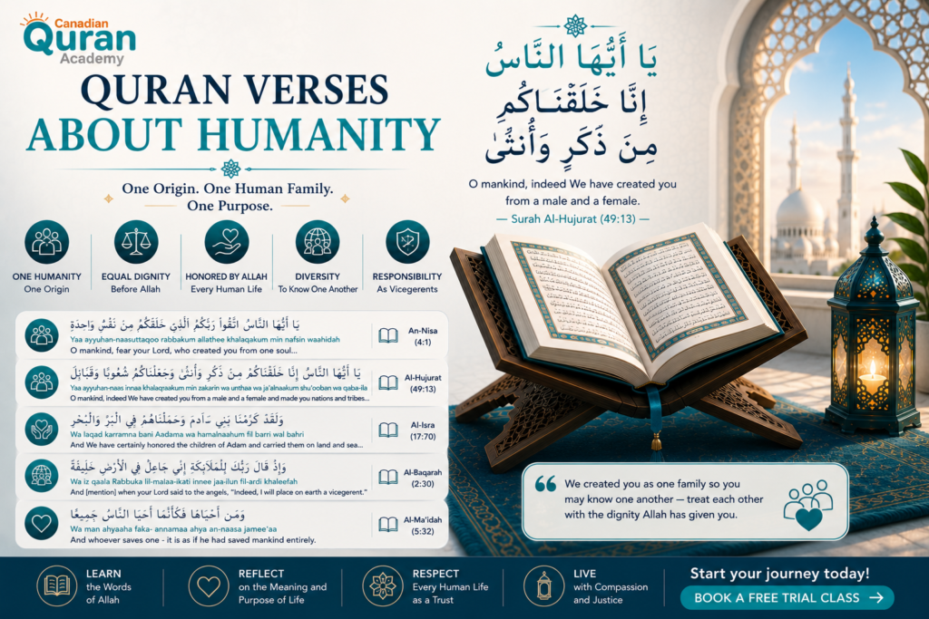 Quran Verses About Humanity in Arabic (With English Translation and Meaning)