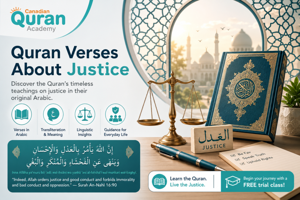 Quran Verses About Justice in Arabic