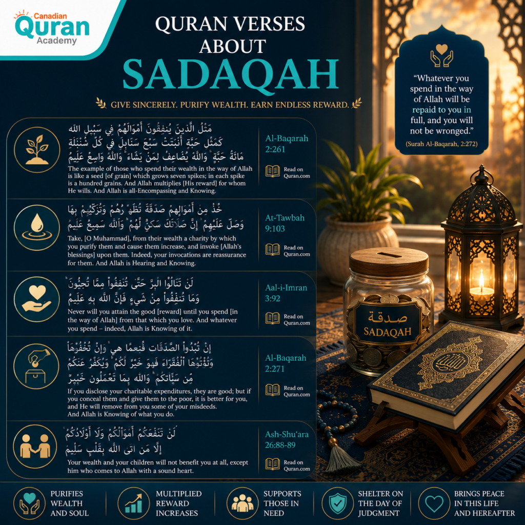 Quran Verses About Sadaqah in Arabic  