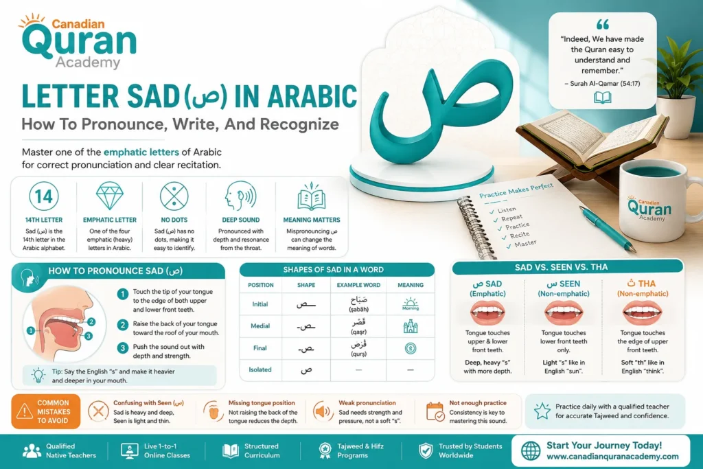 Letter Sad ص In Arabic – How To Pronounce, Write, And Recognize