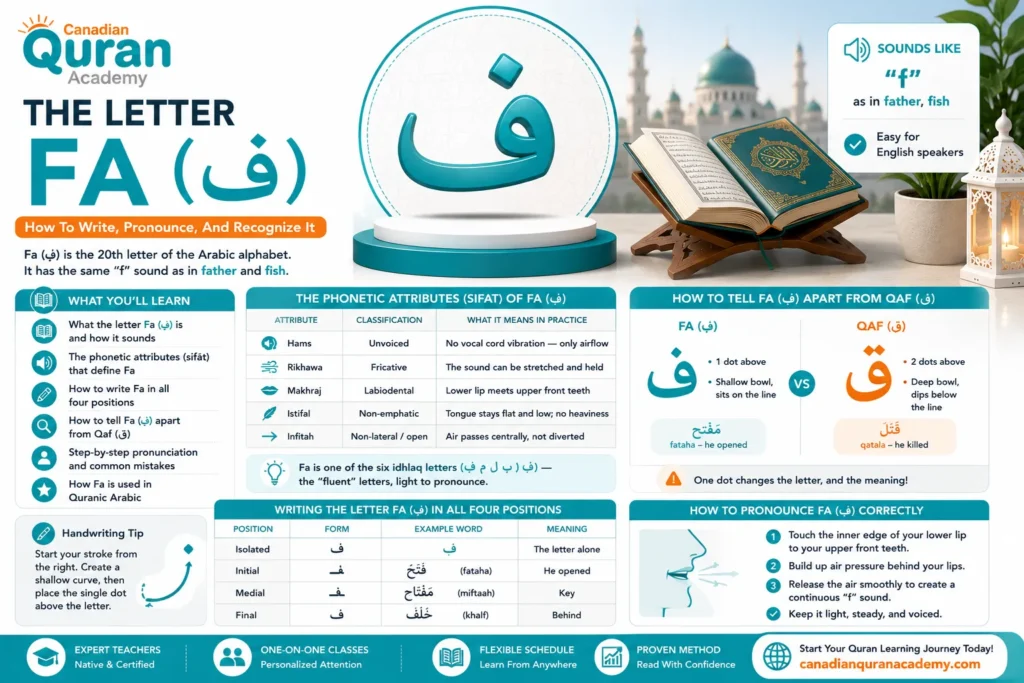 The Letter Fa In Arabic ف – How To Write, Pronounce, And Recognize It