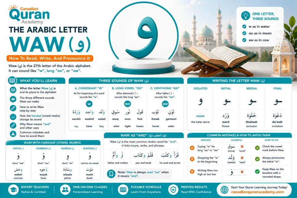 The Arabic Letter Waw (و) – How To Read, Write, And Pronounce It